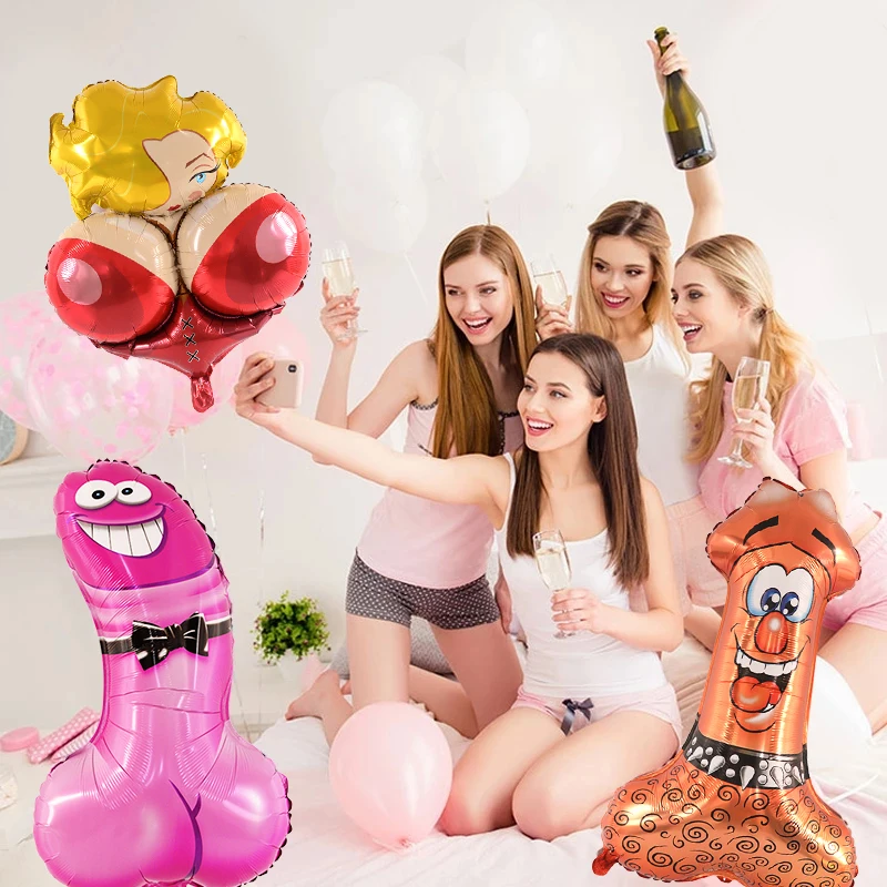 98/80cm Fake Penis Balloon Bachelorette Party Favors Helium Foil Balloon Bride To Be Wedding Party Decorations Adult Party Decor