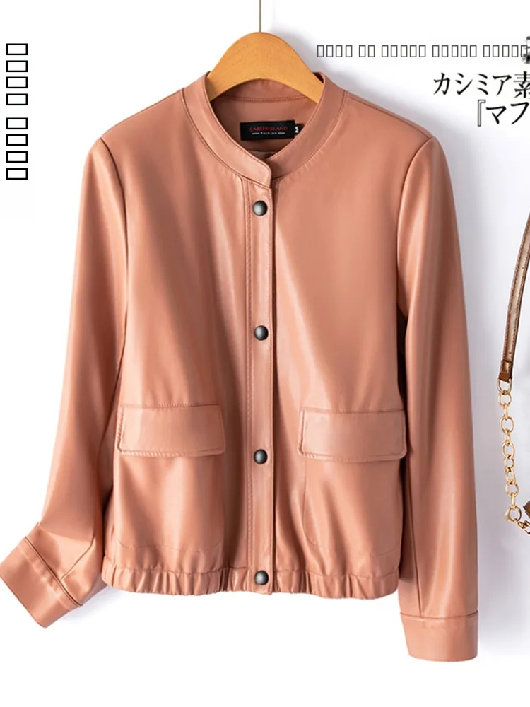   Ning 本革ジャケット レディース シープスキン スリムフィット レザーコート アウター スリム 通勤 スリム ロングスリーブ