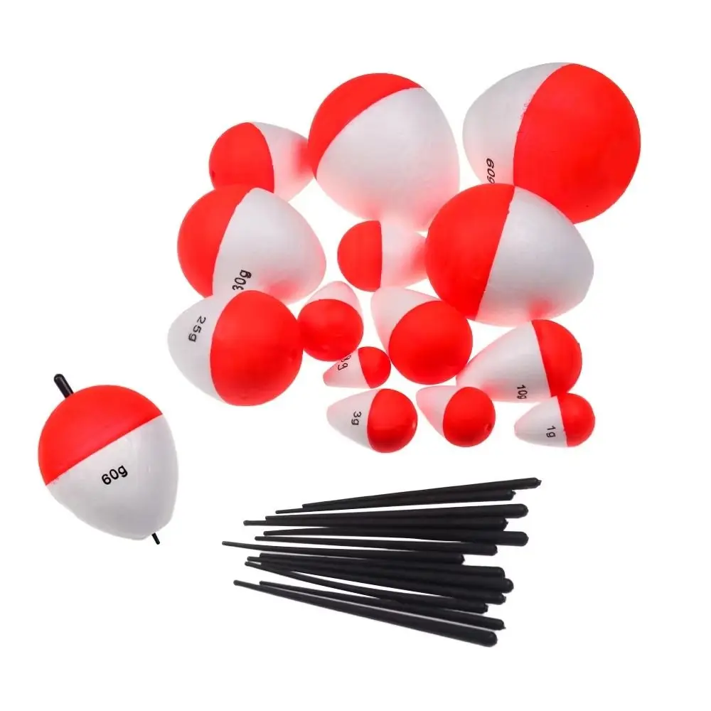 10Pcs/Set Portable 3/5/10/20g Fishing Float EVA Red White Fishing Bobber High Quality Fishing Tackle Floats Sticks