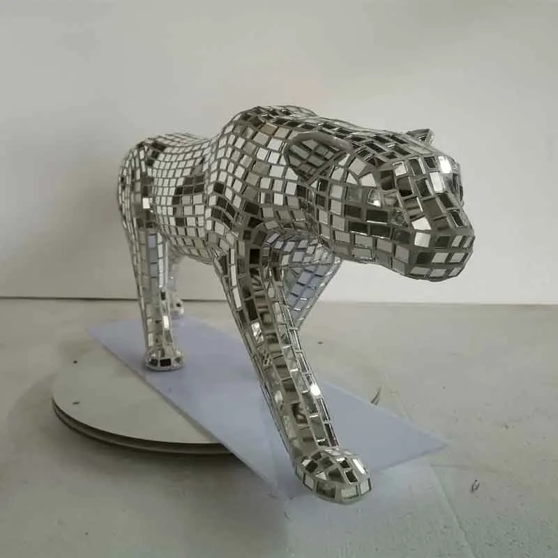 Nordic Room Decor,Leopard Sculpture Ornament,Animal Artwork Statues,Glitter Leopard Decor,Luxury Crafts,Creative Gift,Customized view 6