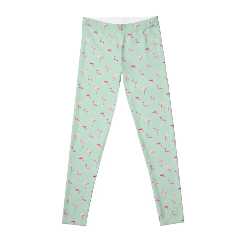 

Flamingo Bird Background Leggings active wear push up legging Womens Leggings