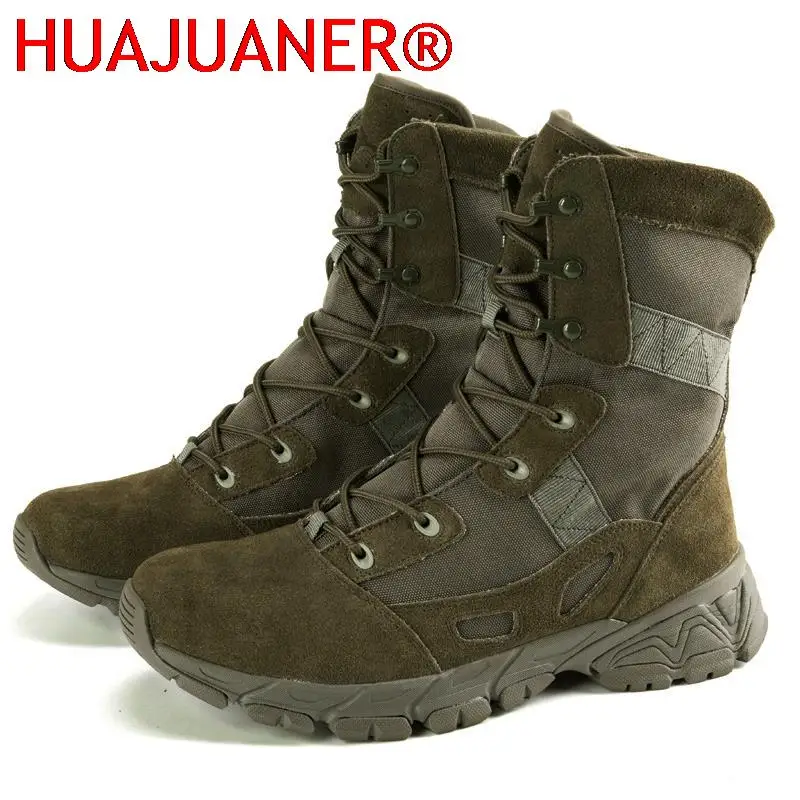 Boots Men\'s Tactical Boots High-top Outdoor Combat Boots Men Desert Boots Outdoor Hiking Shoes High Quality Male Shoes