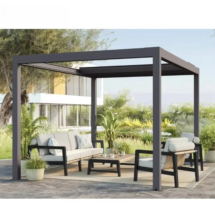 Maßgeschneiderte Sunroad-Größe, einziehbare Dachpergola, Aluminium-Außenpavillon, wasserdichter
