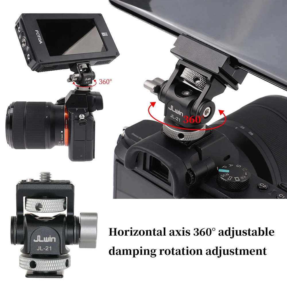 Cabezal FOTGA con adaptador de montaje de Monitor de posicionamiento para Nikon Canon Sony 360 adaptador de Monitor ajustable accesorios estudio fotográfico