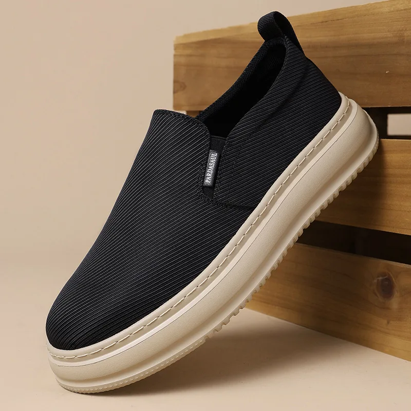

Мужская обувь, новая обувь из дышащей ткани, универсальные повседневные и легкие лоферы с одной педалью, обувь для ленивых