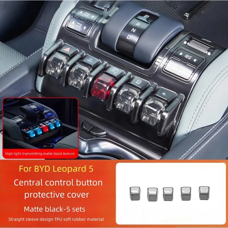 

Car Central Control Button Protective Cover Fit for BYD Leopard 5 Leopard 8 TPU Protective Shell
