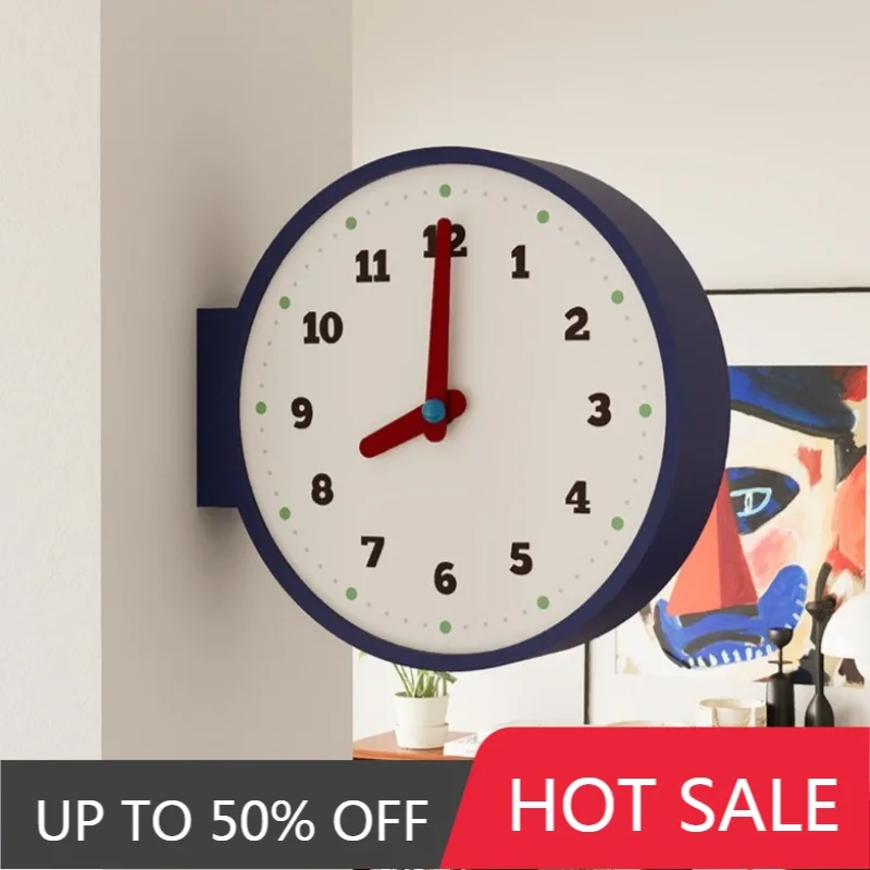 Double Sided Wall Clock Corner Living Room Vintage Wall Clocks Luxury Modern Clocks Noiseless Art Nordic Bedroom Home Decor