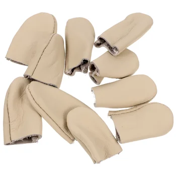 10 adet keçe eğlenceli iğne parmak karyolası dikiş malzemeleri kapitone Thimbles parmak Protectors ss koruyucular kollu Pu koruyucu muhafızları