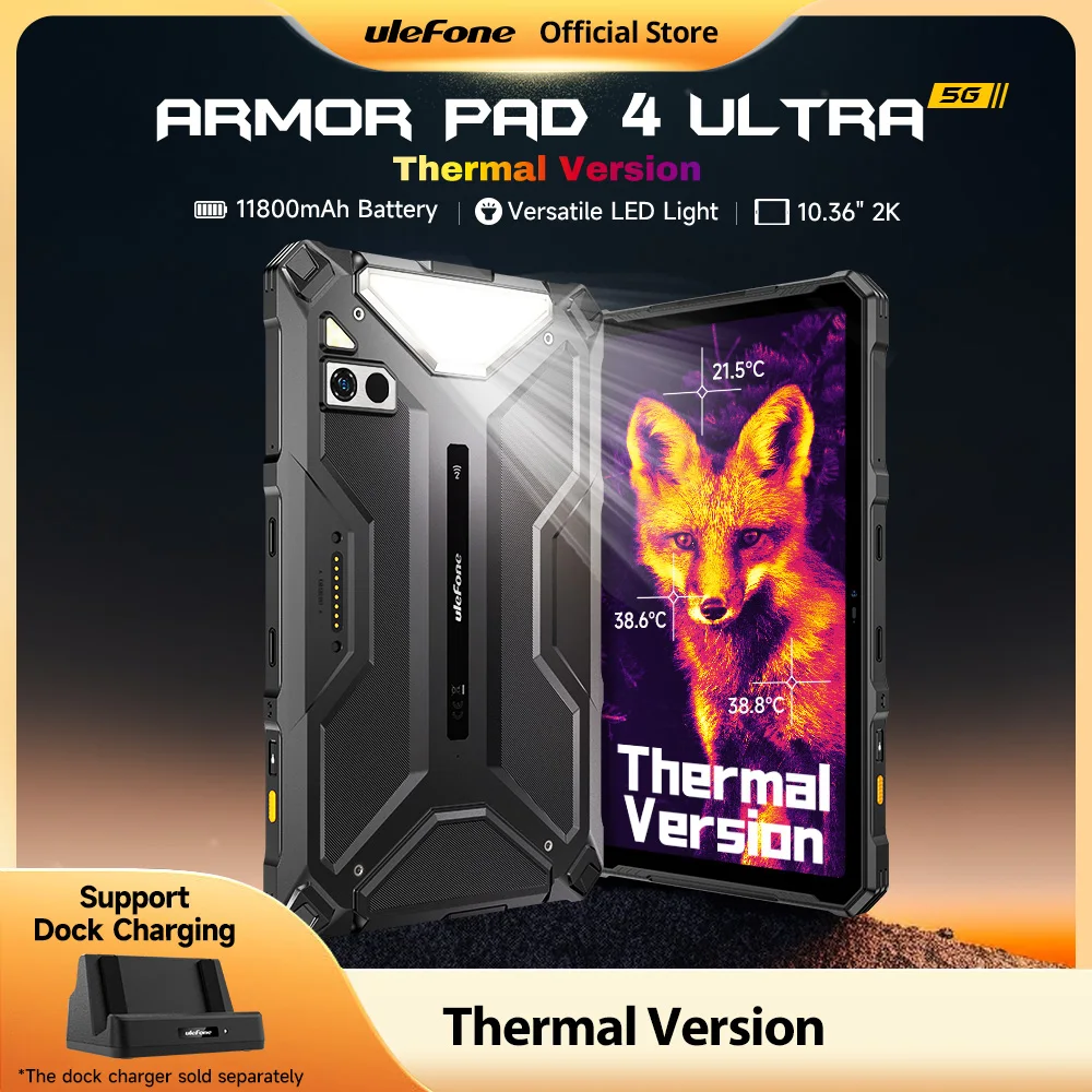 【NEW 2024】Ulefone Armor Pad 4 Ultra 5G Rugged Tablet Thermal lmaging 11800mAh 10.36\