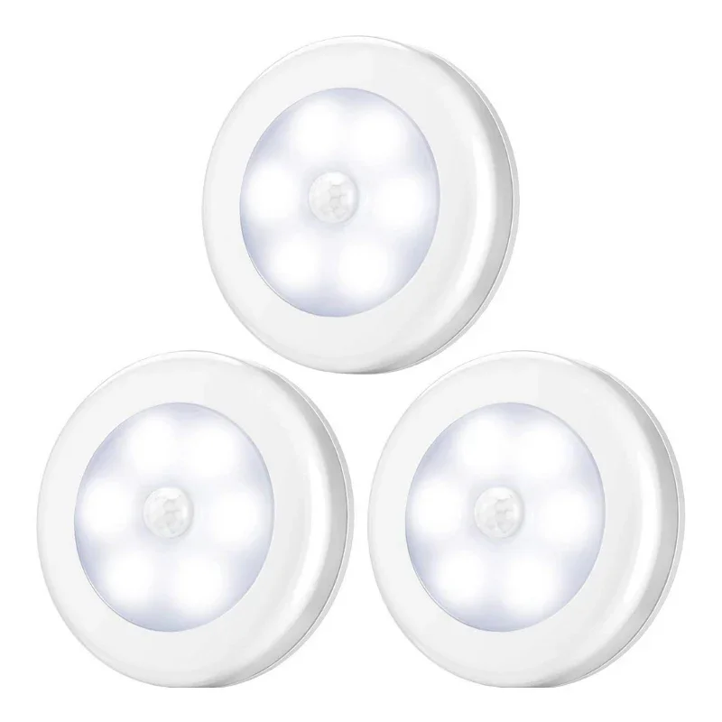 Ronde 6LED bewegingssensor keukenkast verlichting kast led-licht met gemagnetiseerd