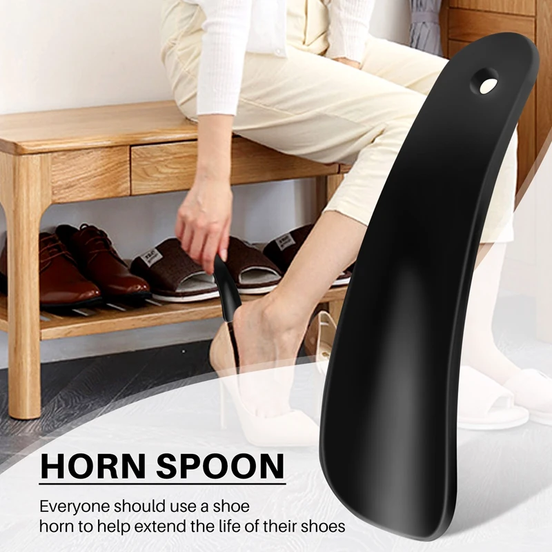 

4.7 inch plastic shoehorn Lifter Flexible Robust slip Black-A51M