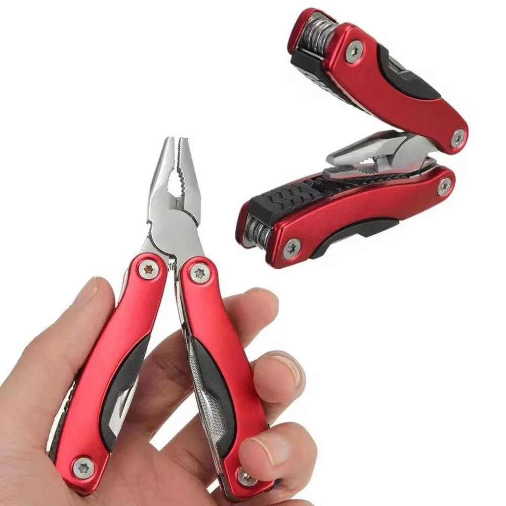 9-in-1 Multi Functional Pliers, Mini Pliers, Aluminum Handle Pliers, Stainless Steel Multifunctional Pliers, Outdoor Tool Pliers