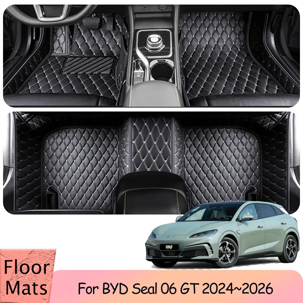 

Для BYD Seal 06 GT 2024 ~ 2026 2025 RHD LHD автомобильные кожаные коврики, устойчивые к царапинам ковры, аксессуары для защиты салона