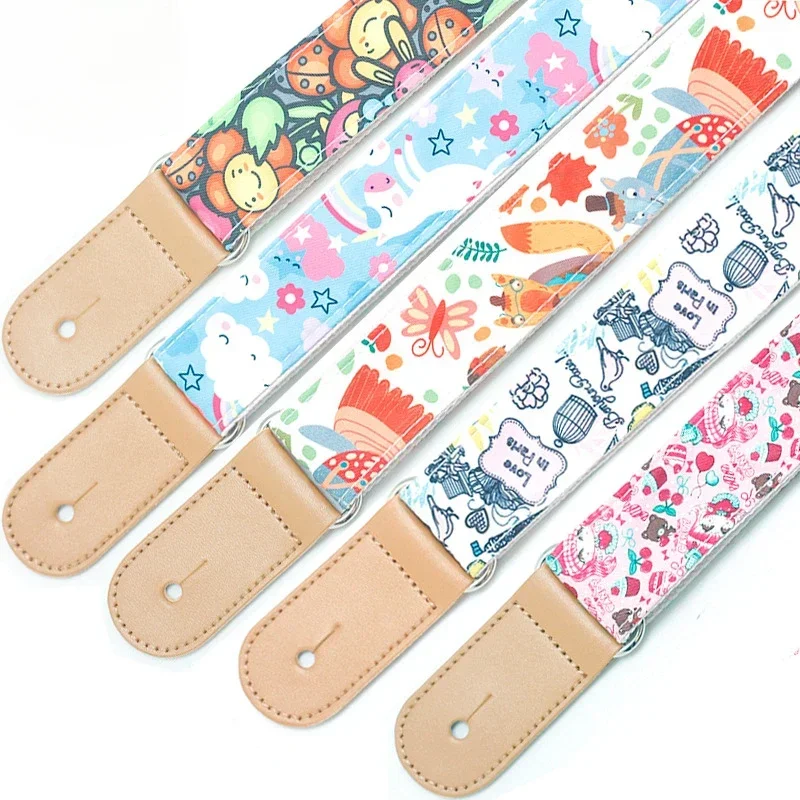 Ukulele Strap Cartoon Guitar Strap Cartoon Should Belt for Electric Wood Guitar Ukulele Universal Guitar Accessories