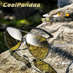 CoolPandas Top Quality Sunglasses Men Women Photochromic Polarized Aluminum Frame Aviation Glasses UV400 lentes de sol hombre
