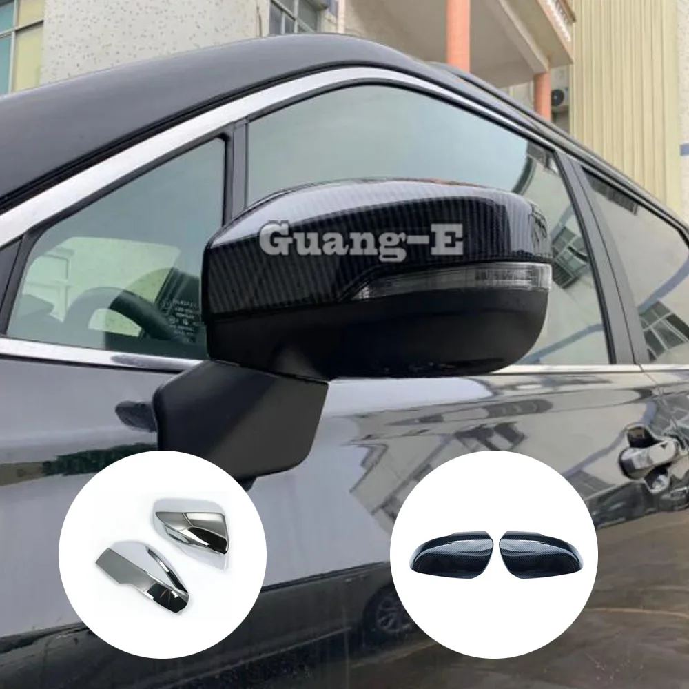 

For Subaru Forester 2018 2019 2020 2021 2022 ABS Chrome Decoration Stick Rear View Eyebrow Side Glass Mirror Cover Trim Frame