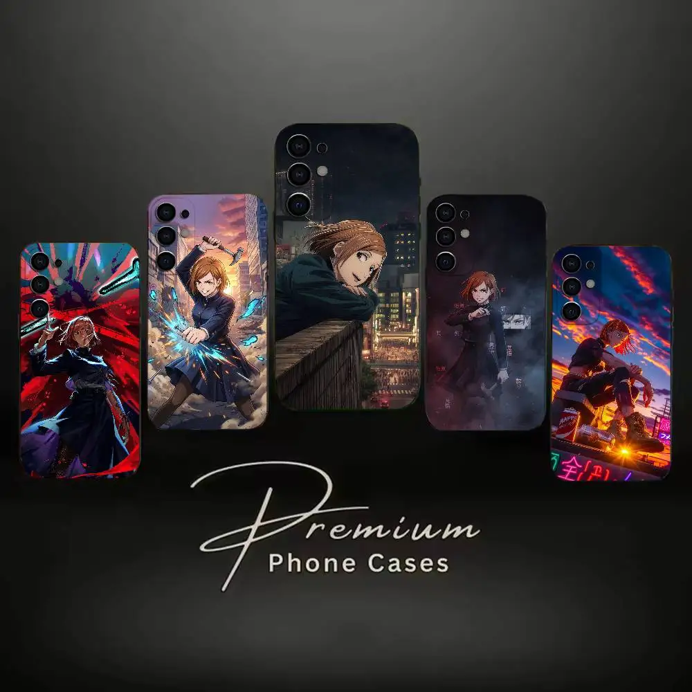 J-Jujutsu Kaisens Nobara Kugisaki  Phone Case Black Soft Case For Samsung S24,S23,S21,S22,S24,S30,S20Ultra Plus