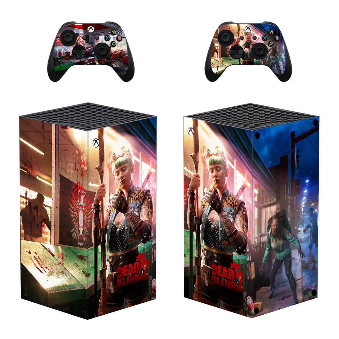 Dead Island 2 Skin Sticker Decal Cover for Xbox Series X Console and 2 Controllers Skins Vinyl