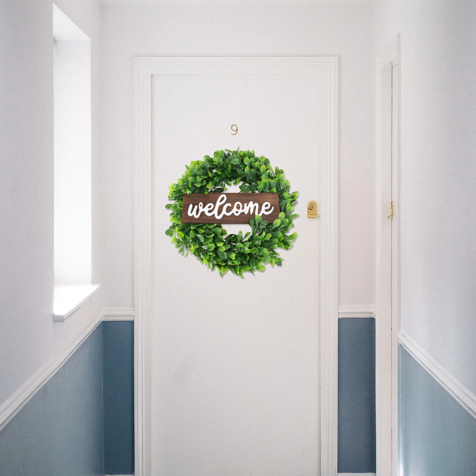 

1Pcs Realistic Welcome Wreath Wear-Resistant Comfortable Color Indoor Outdoor Party Decoration Door Hanging Wreath