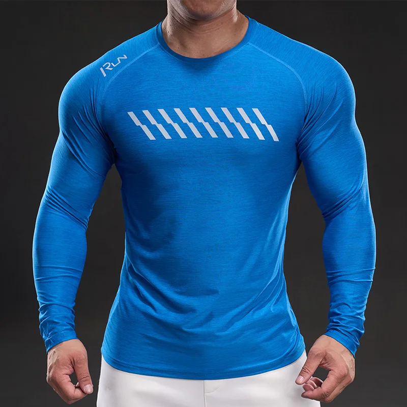 

Футболка с длинными рукавами для езды на велосипеде на открытом воздухе, впитывающая пот, быстросохнущая, удобная, высокоэластичная, дышащая, мужская спортивная одежда