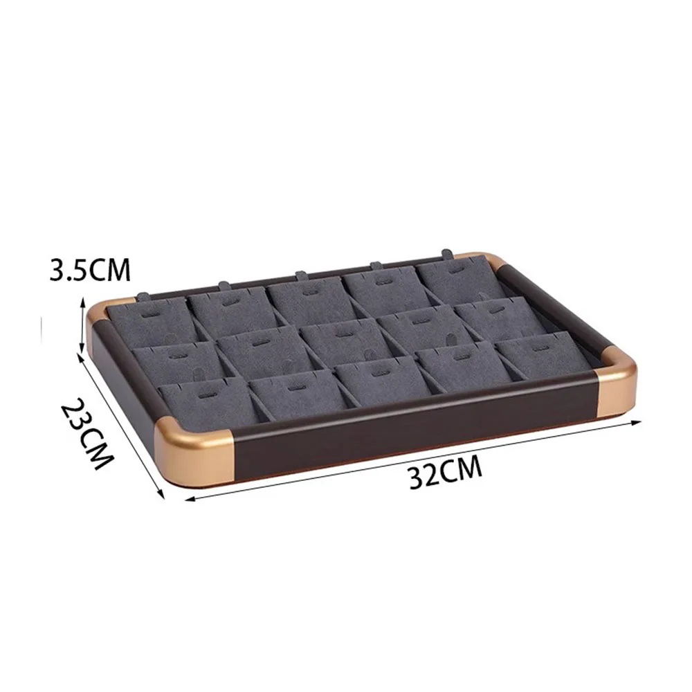 Wood Grain Jewelry Storage Necklace Vintage Walnut Display Tray Jewelry Display Tray Jewelry Bracelet Counter Display