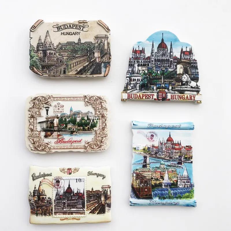 

Budapest Hungary Capital Creative Tourism Memorial Resin Craft UV Printed Landscape Magnet Sticker for Refrigerator