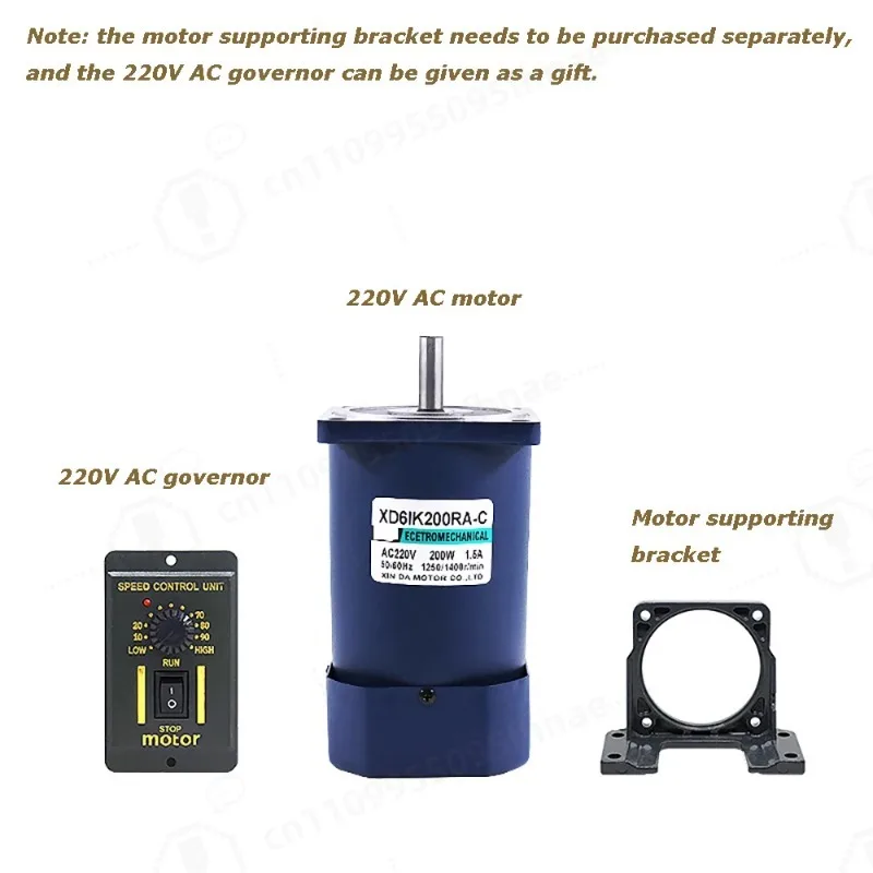 220V 6W AC High Speed Motor with Speed Regulator Single Phase 1400rpm-2800rpm Speed Adjustable CW CCW