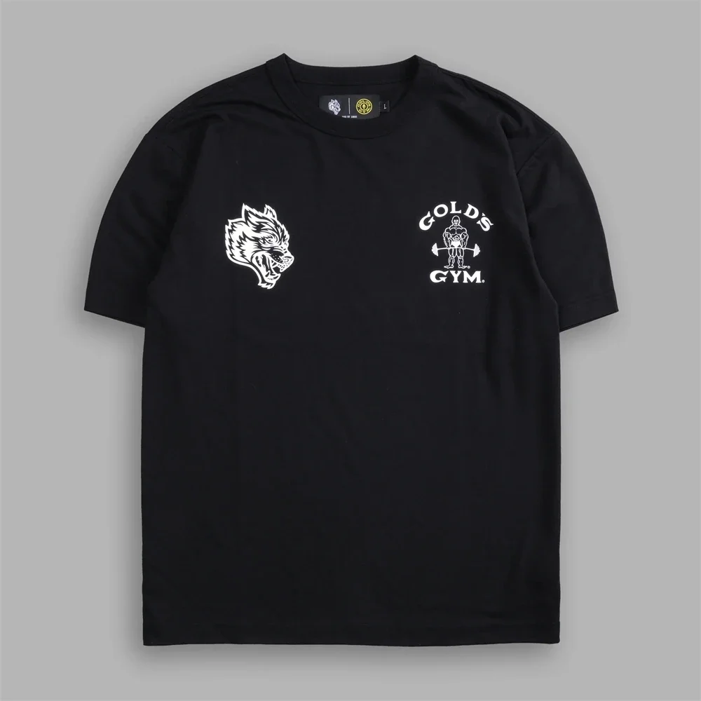 Darcs Wolves Club موضة اللياقة البدنية الجري الرجال تي شيرت الأمريكية زوجين تي شيرت الجرافيك الطباعة القطن طاقم الرقبة الرجال CBUM رياضة القمم