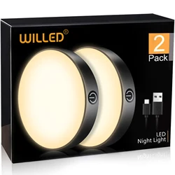 WILLED-luz táctil regulable recargable, pila portátil de 1000mAh, luces LED de noche para armario, cocina y dormitorio