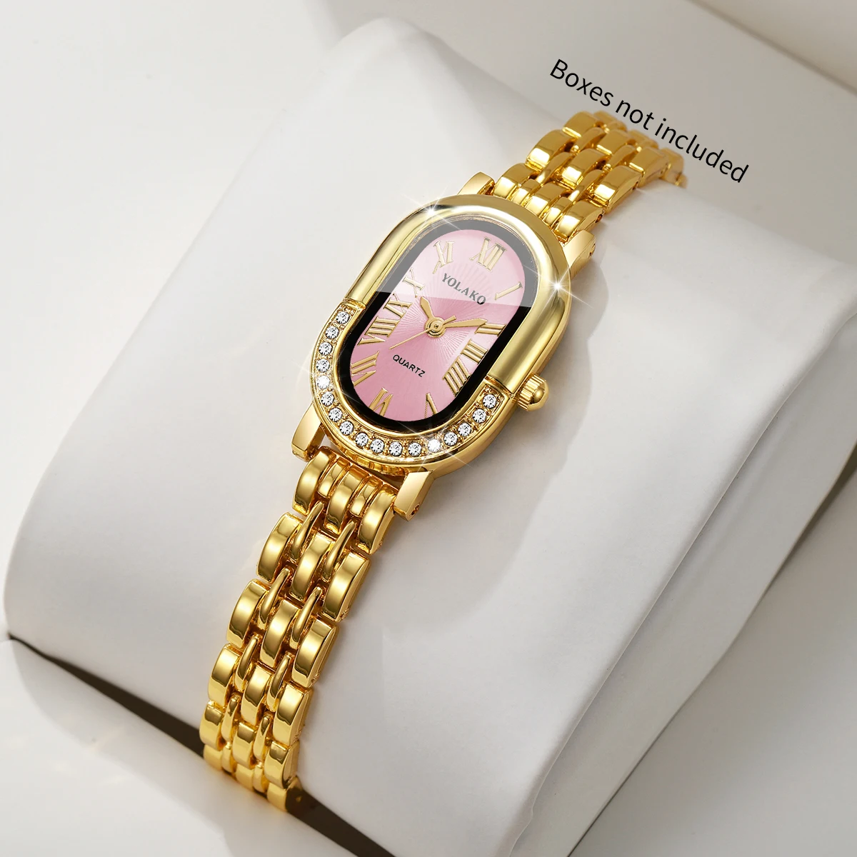 Elegant Rhinestone Roma Dial Women Watches Elegant Bracelet Strap Quartz Watch Ladies Clock Relogio Feminino Gift（Without Box） - view 2