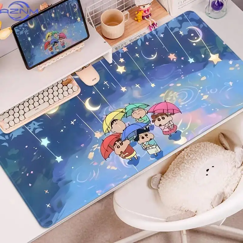 Crayon Shin-chan Themed Mouse Pad XXL Gaming Mouse Pads Non-Slip Keyboard Mousepad Edge Design Gaming Pad Cute Desk Mat Office