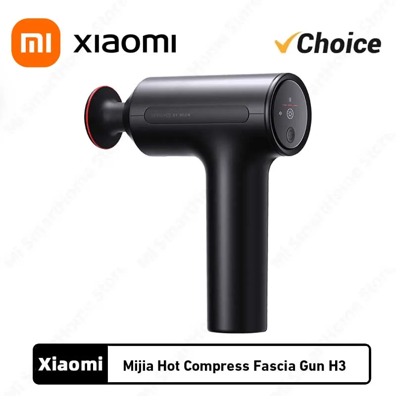 Xiaom Mijia Hot Compress Fascia Gun H3 Portable Muscle Massage 25kg Thrust Brushless Motor 4 Massage Heads Relax The Body NEW