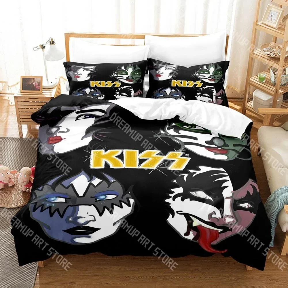 2026 Metal Rock Kiss Band Bedding Set Single Twin Full Queen King Size Bed Set Aldult Kid Bedroom 3D Bed Sheet Set Hip Hop Rock