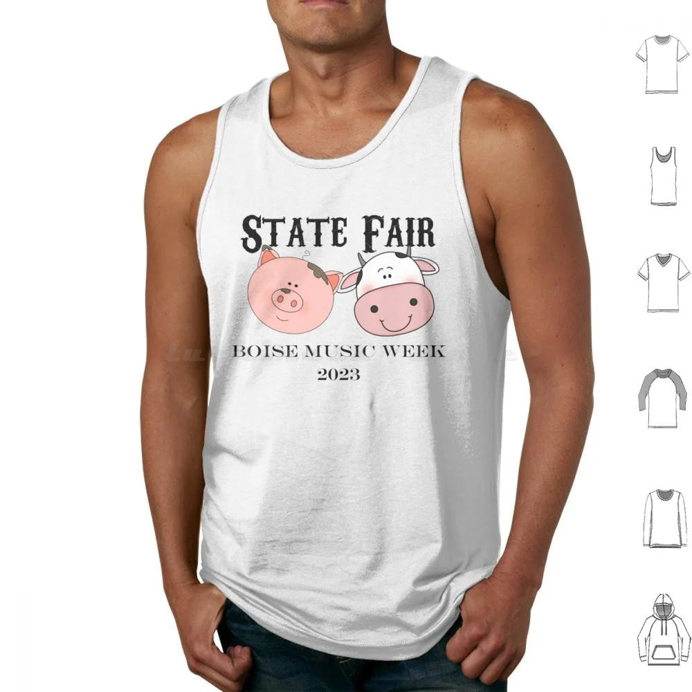 State Fair W / Animals Tank Tops Vest Sleeveless Pig Cow State Fair Boise Music Week