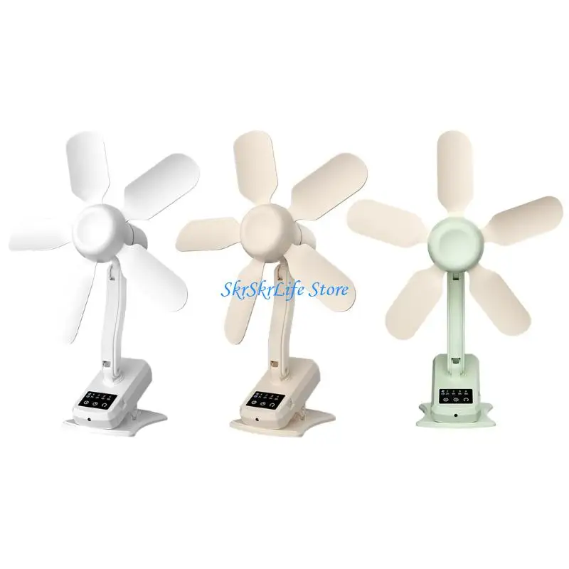 E65E Quiet Fan Clip Fan Portable Table Fan Bedside Fan 3 Speed Suitable for Home