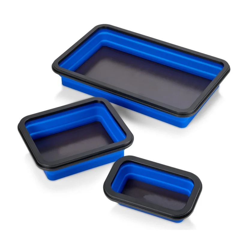 Foldable Magnetic Screw Tray Silicone Tool Parts Storage Organizer Box Woodworking Plumber Tool Parts Organizer Tray-ABXK