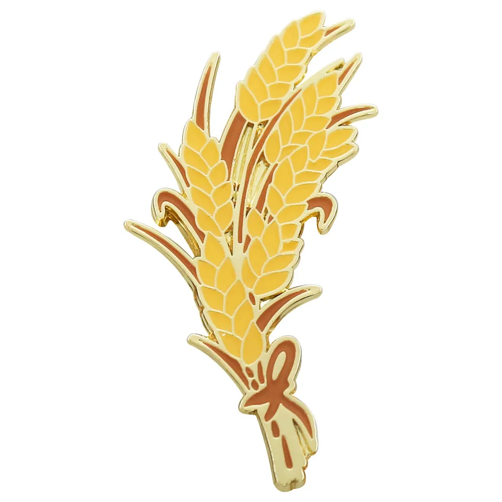 Wheat Ear Badge Barley Metal Enamel Pin Fashion Jewelry for Wedding Party Birthday