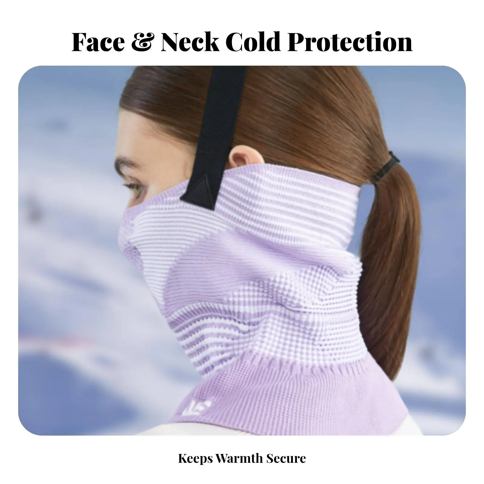 

Вязаная термомаска для лица для катания на лыжах, с креплением на уши, ветрозащитная, дышащая, влагоотводящая, для активностей в холодную погоду