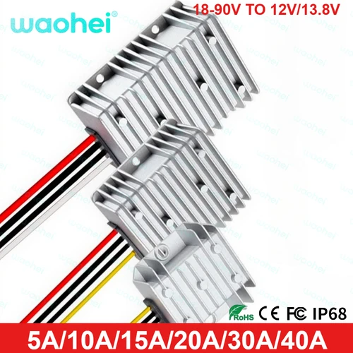 Imagen 2 del producto 18V-90V a 12V 13,8 V 5A 10A 15A 20A 30A convertidor de DC-DC reductor 24V 48V 60V 72V módulo reductor de voltaje Buck para coches ROHS CE