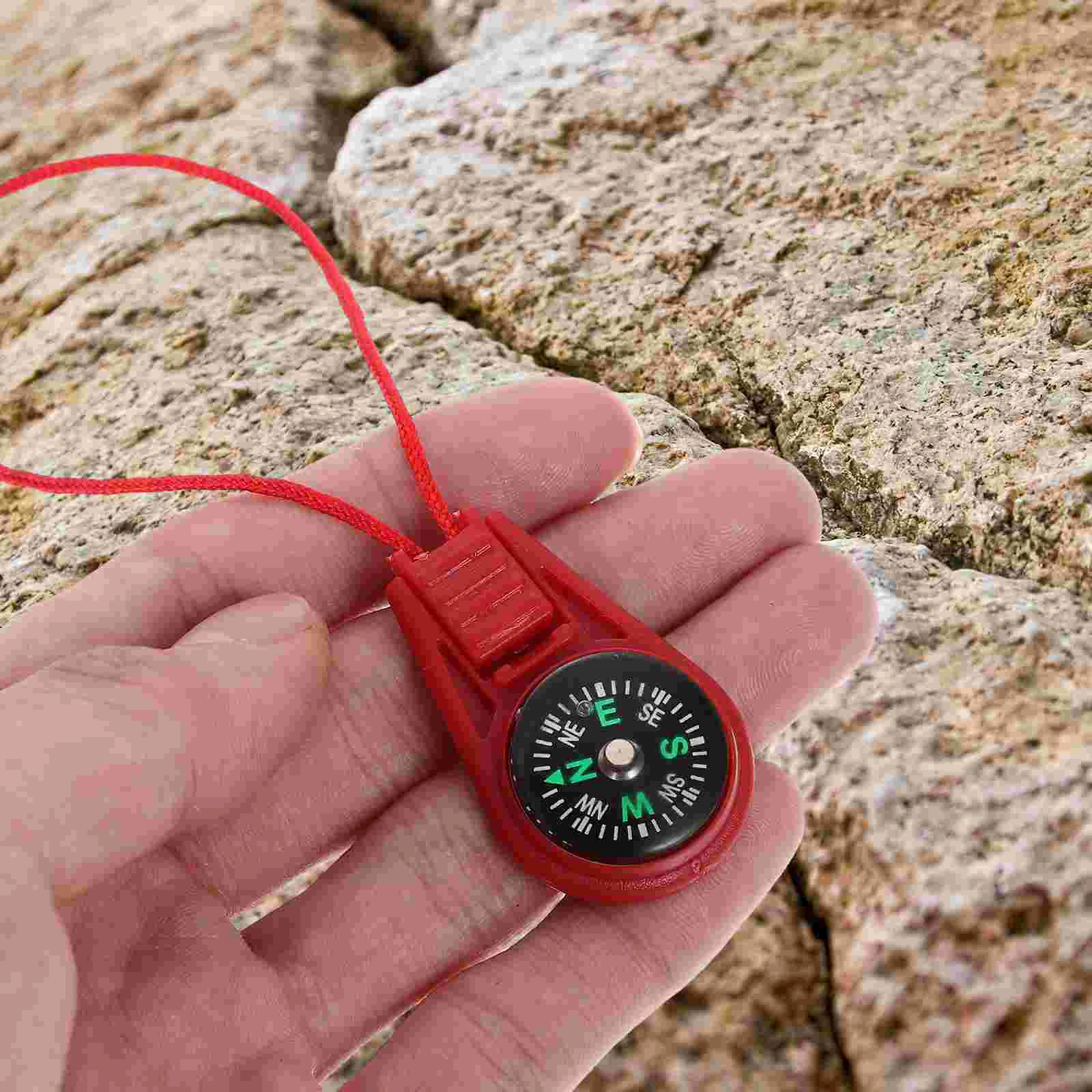 

20 Pcs Lanyard Slider Compass (mixed Colors) 20pcs Survival Hiking Zipper Pull Vintage Pocket Abs Mini Small Child