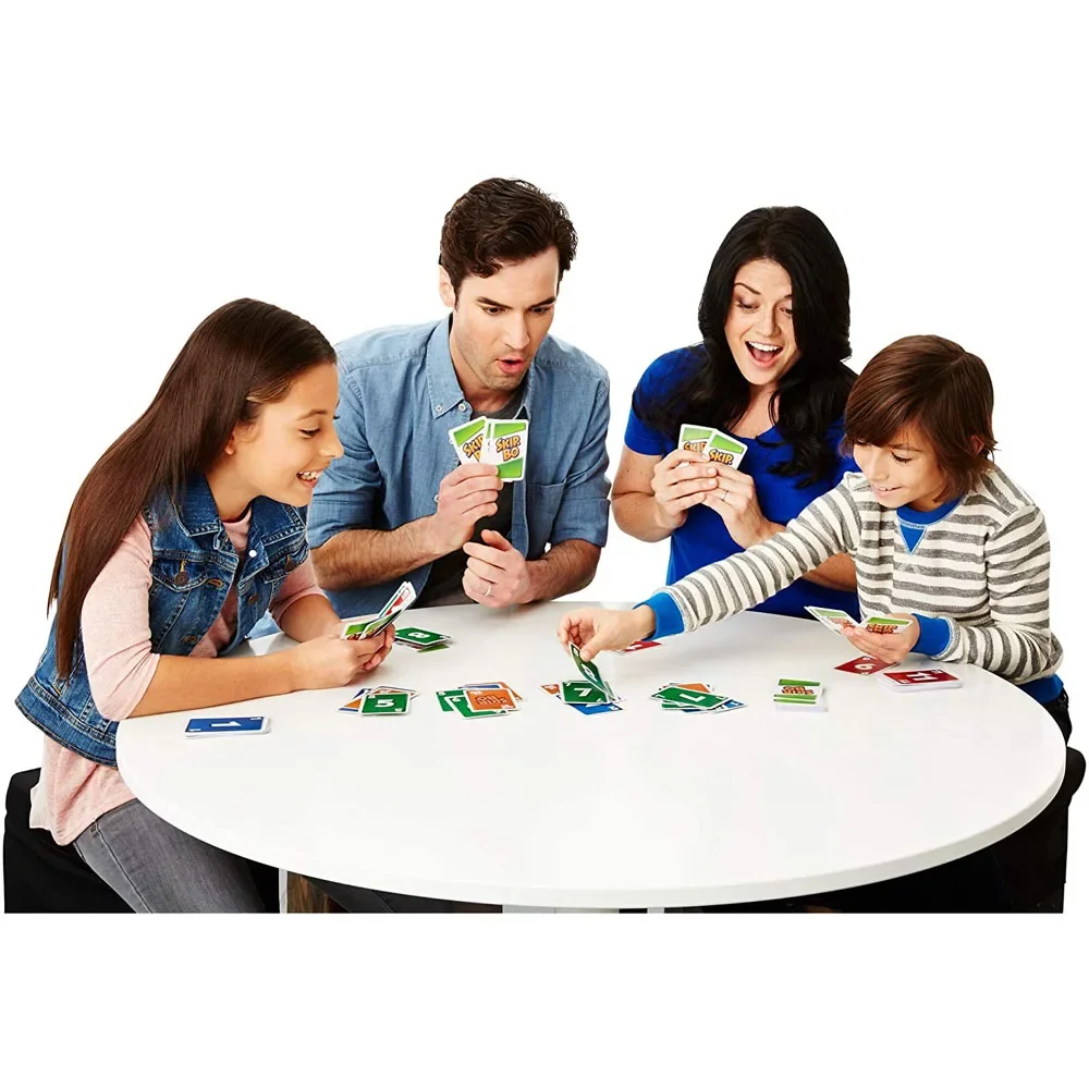 Mattel Games UNO:SKIP BO Card Game Multiplayer UNO Card Game Family Party Games Toys Kids Toy