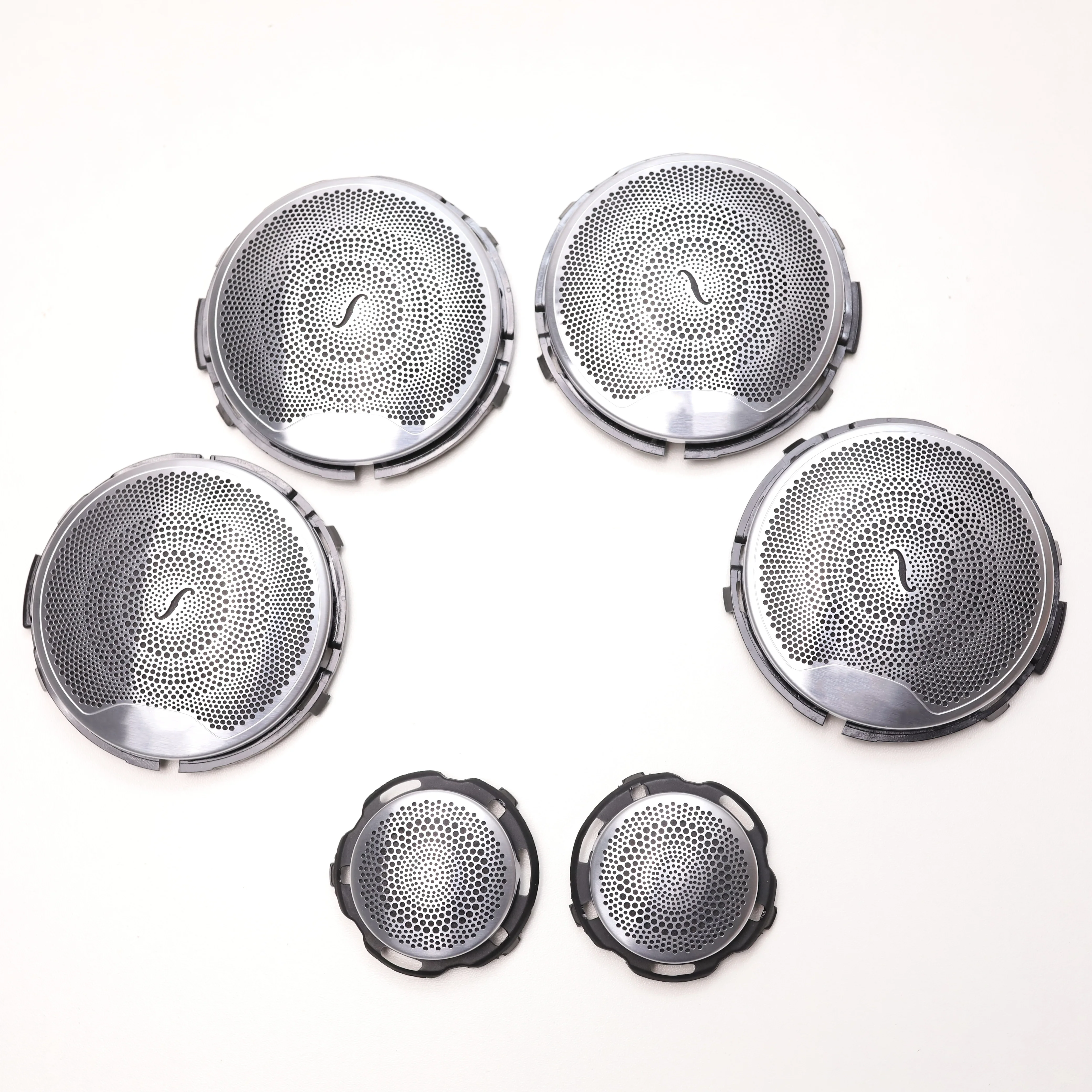 Car Mid Speaker Covers For Mercedes Benz GLC X253 W205 W213 E C AMG Class Series Silver Door Loudspeaker Midrange Lid Trim - view 2