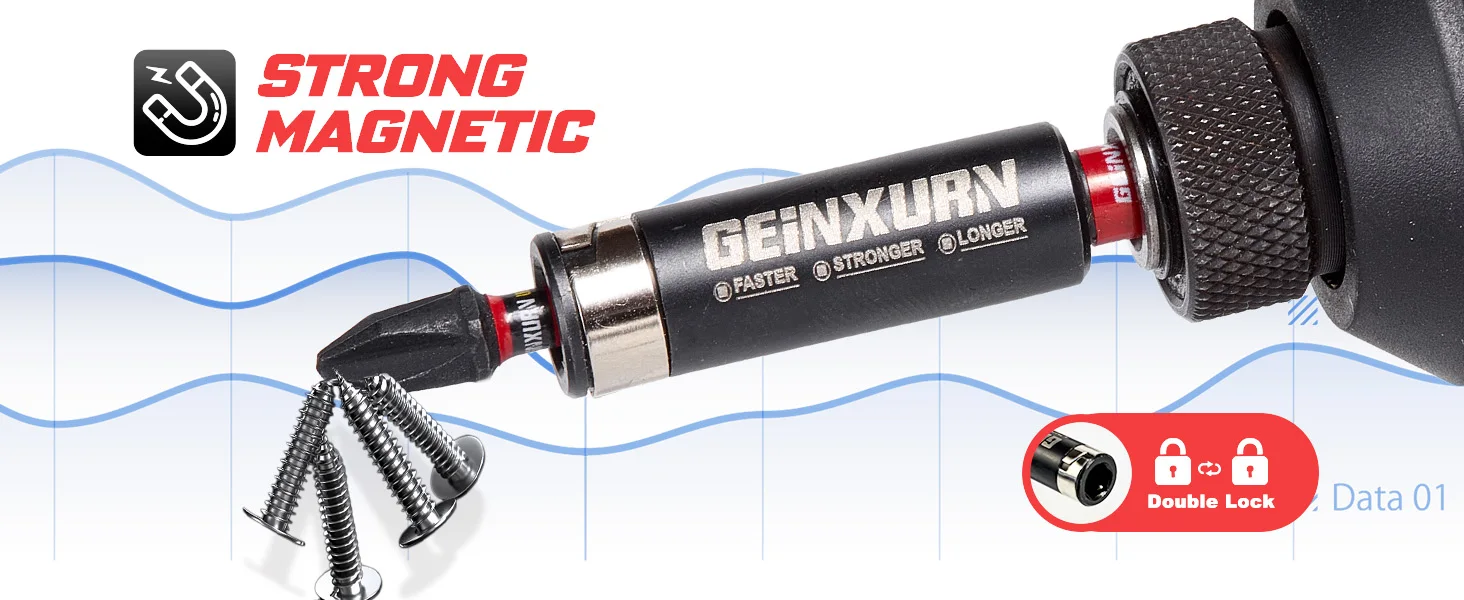 Geinxurn Mini-Schraubenschlüssel mit 1/2 Zoll T7-T40 Schlagschraubersatz, Doppelverriegelungs-Schlagschrauberhalter, S2-Legierungsstahl, für Autoreparaturen & Heimgebrauch – Detail 2