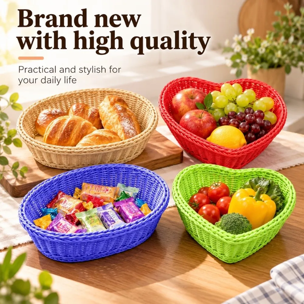 Hardness Rattan Wicker Woven Serving Baskets Handwoven Multistyles Drain Chopstick Fork Spoon Holder Household