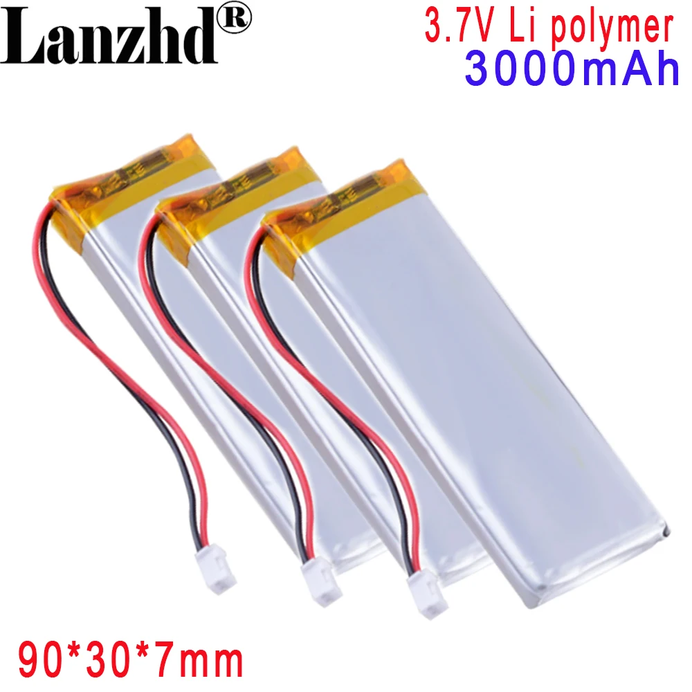 3.7v 3000mAh Polymer lithium battery 702990 For bar LED lamp  rechargeable toy medical equipment Hunting dog GPS battery 703090