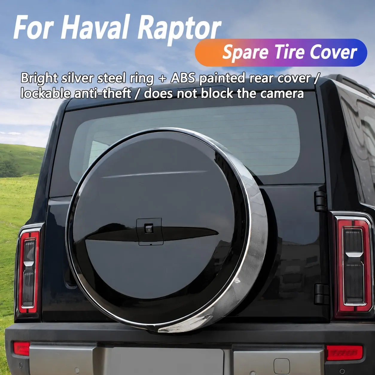 For Haval Raptor 2025 2026 Car Spare Tire Cover Rear Door Spare Tire Protection Shell Hard Shell Tailgate Accessories