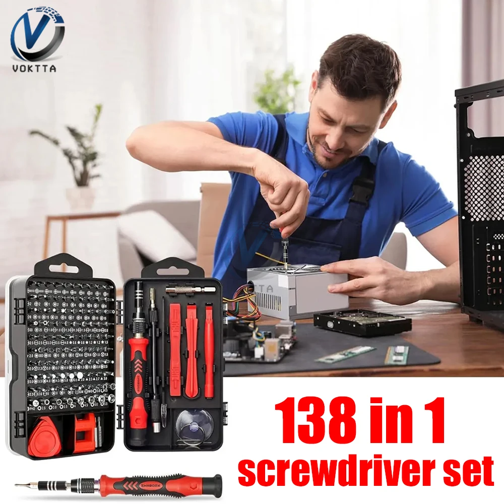 138 In1 Precision Screwdriver Set Mini Magnetic Screw Nuts Bits Professional Driver Tool Multifunction Household Repair Tool Kit