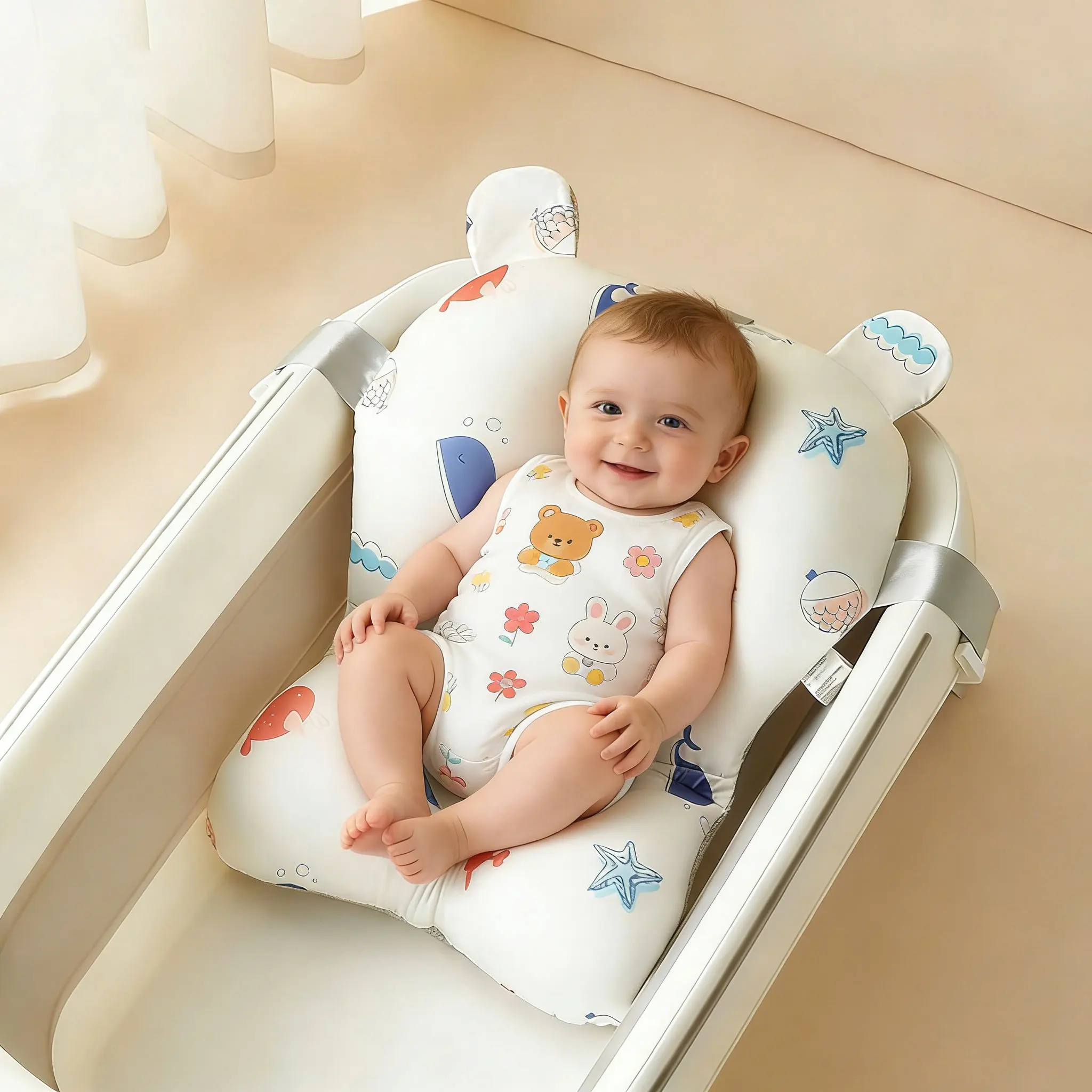 Baby Shower Lying Down Support Baby Shower Divine Device Can Sit and Lie Down Net Bag Children's Bath Mat Rack