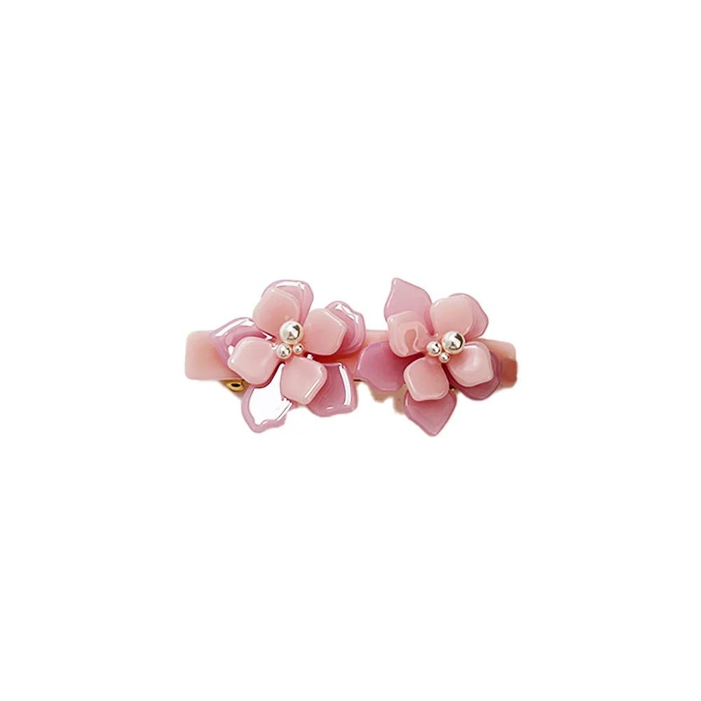エレガントなaペアフレンチデザインフラワーヘアクリップバレッタ、女性用、女の子用、手作りパールヘアジュエリーオーナメントアクセサリー-ブライダル