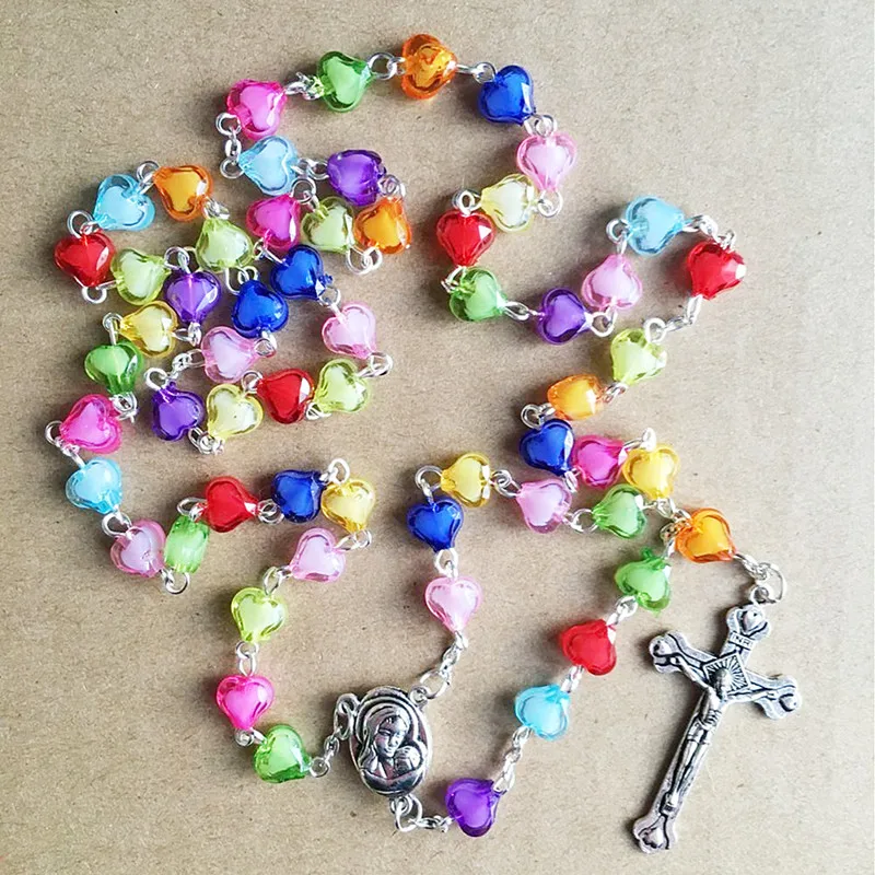 8mm acrylic rosary bead, religious rosary, rosary necklace with Jerusalem crucifix and Madonna Medallion,Containing Terra soil